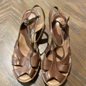 Leather Clark’s sandals , brown, worn twice